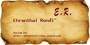 Ehrenthal René névjegykártya